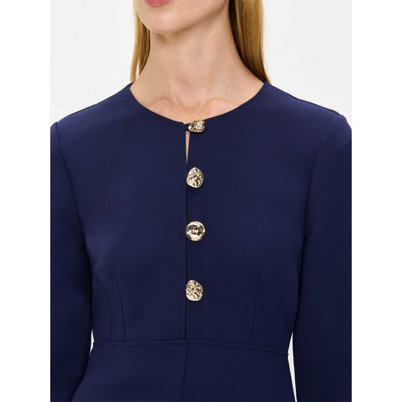 Veronika Maine Double Weave Button Midi Dress image number 2